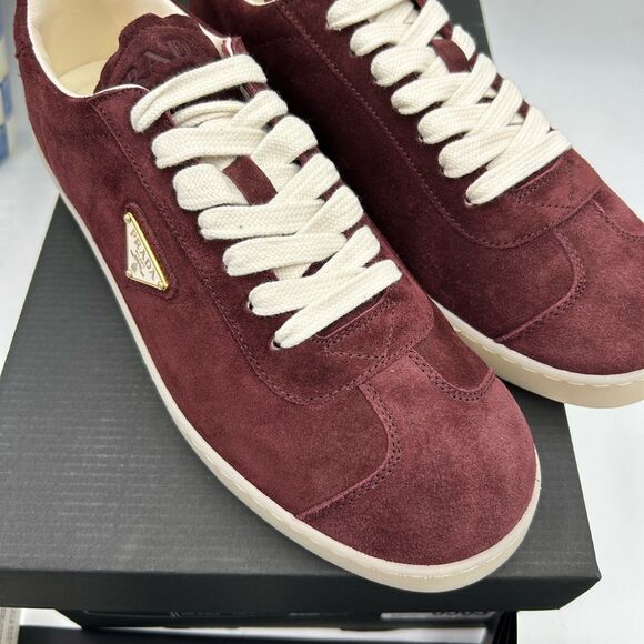 Men's Prada triangle logo suede sneakers size 9 US made in Italy - Picture 3 of 11